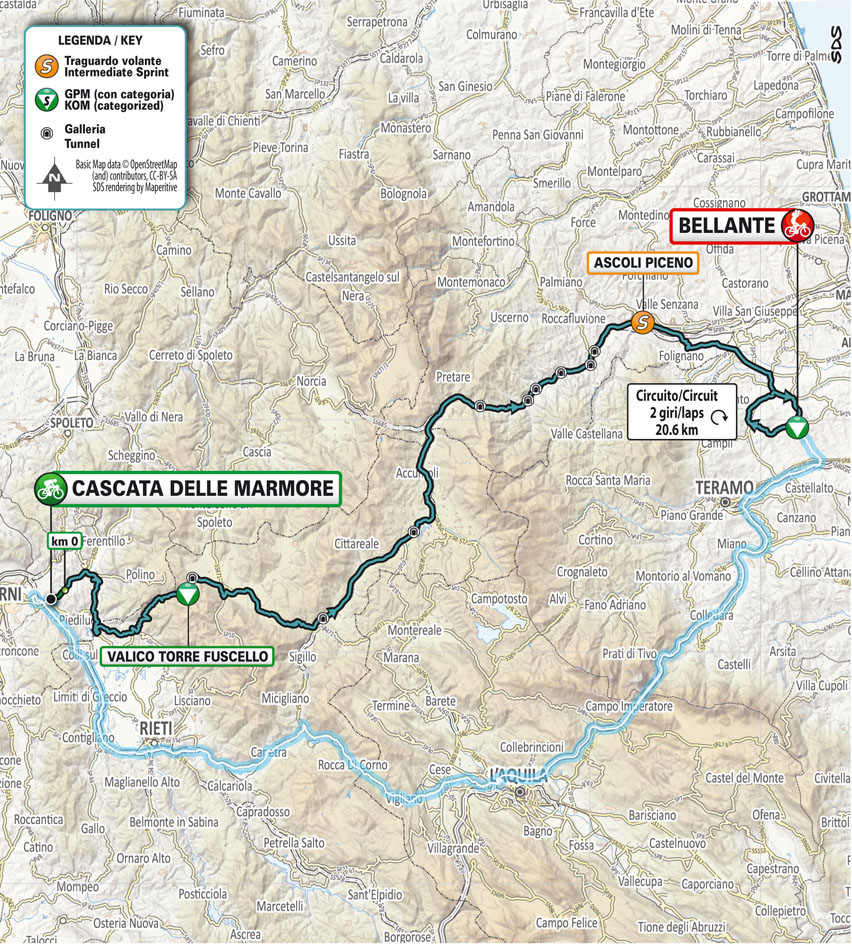 Map Stage 4 2022 Tirreno-Adriatico