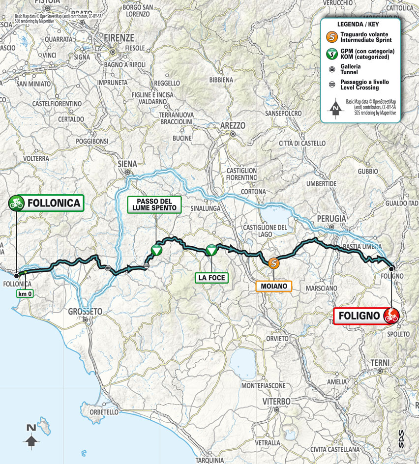 Planimetria/Map Tappa 3 Tirreno-Adriatico 2023