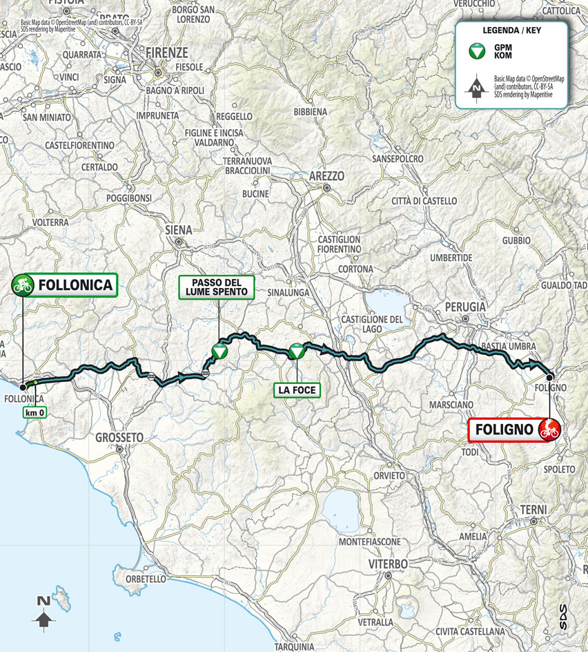 Map/Planimetria Tappa 3 Tirreno-Adriatico 2023