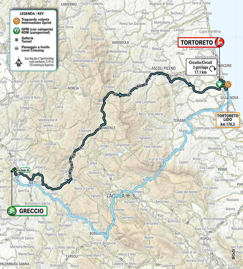 Planimetria/Map Tappa 4 Tirreno-Adriatico 2023