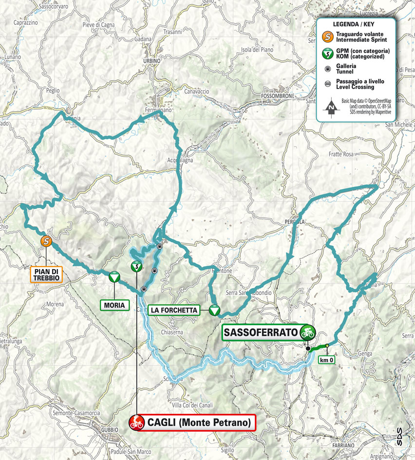 Planimetria/Map Tappa 6 Tirreno Adriatico 2024