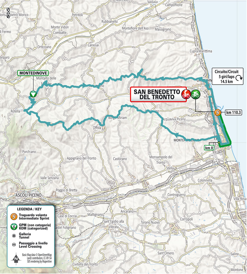 Planimetria/Map Tappa 7 Tirreno Adriatico 2024