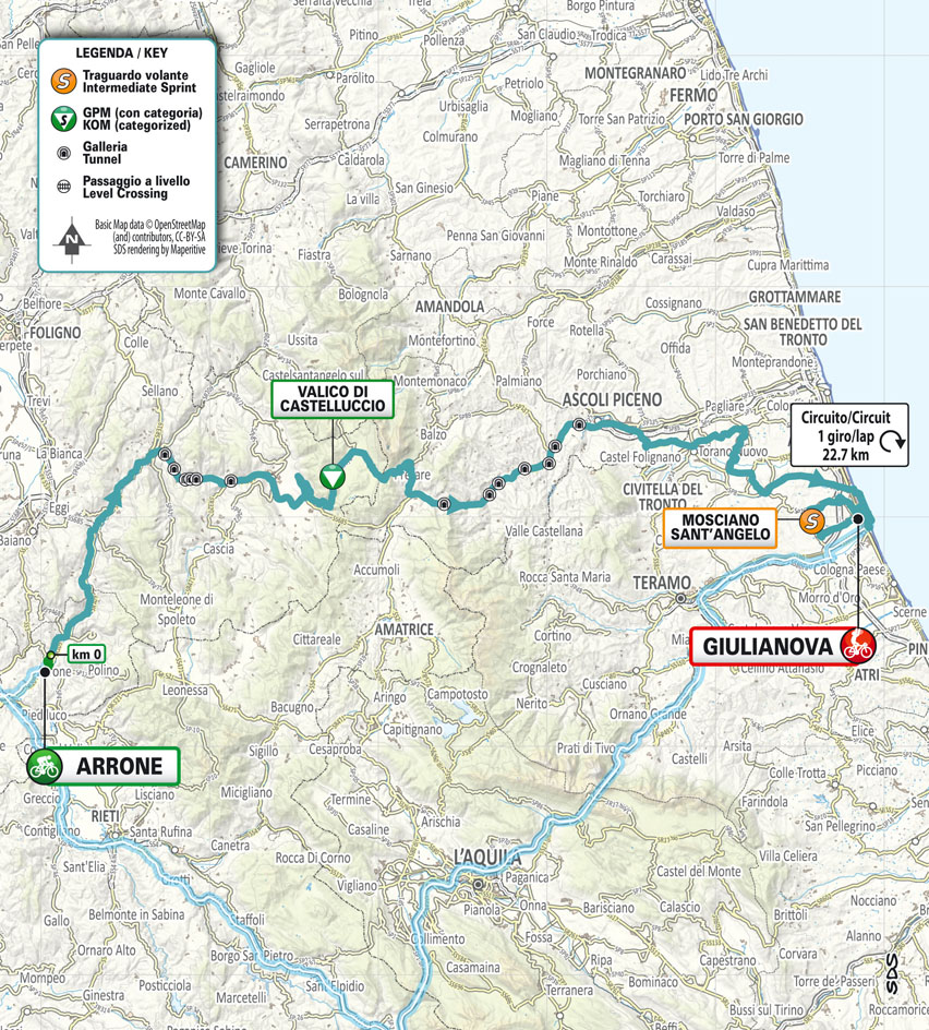 Planimetria/Map Tappa 4 Tirreno Adriatico 2024