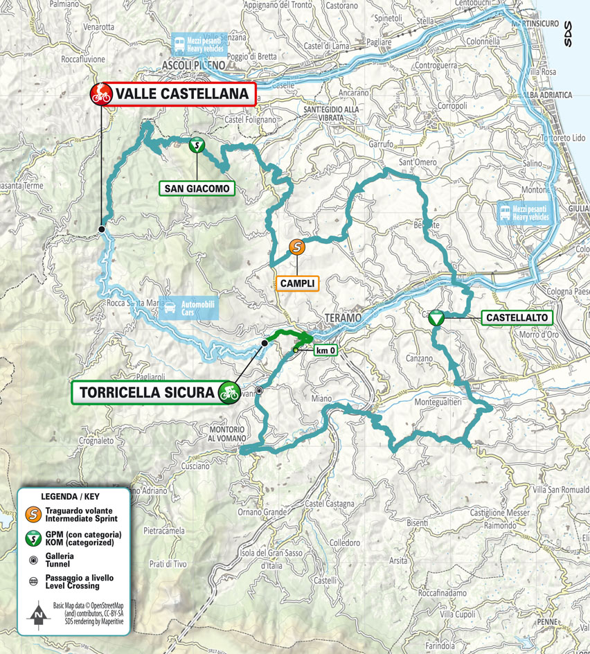 Planimetria/Map Tappa 5 Tirreno Adriatico 2024